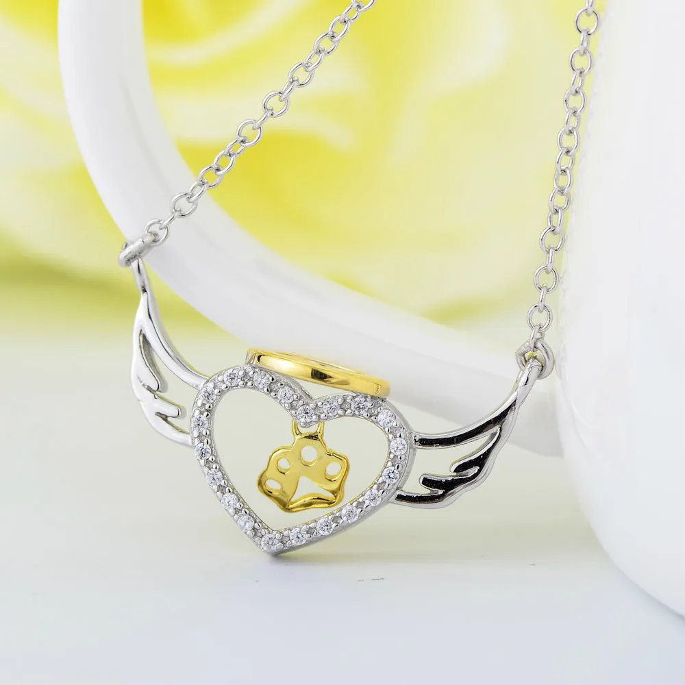 Dog Heaven Guardian Angel Pendant Necklace
