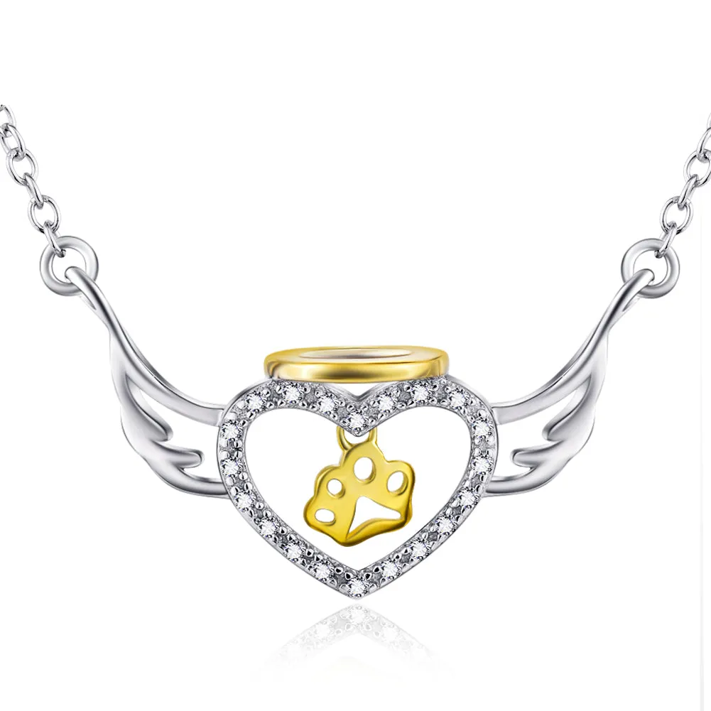 Dog Heaven Guardian Angel Pendant Necklace