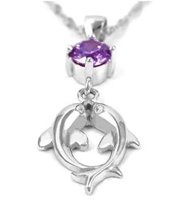 Dolphin Crystal and Sterling Silver Necklace