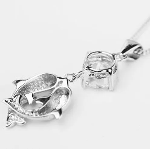 Dolphin Crystal and Sterling Silver Necklace