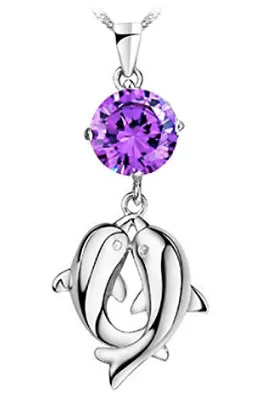 Dolphin Crystal and Sterling Silver Necklace