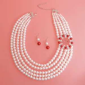 DST Necklace White Pearl Delta Set for Women