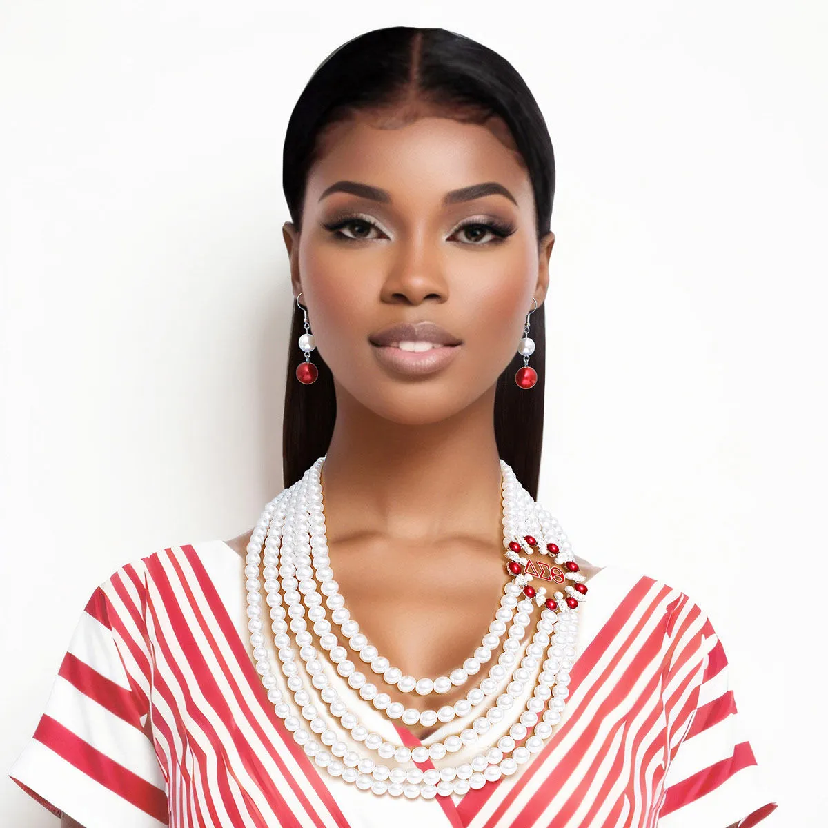 DST Necklace White Pearl Delta Set for Women