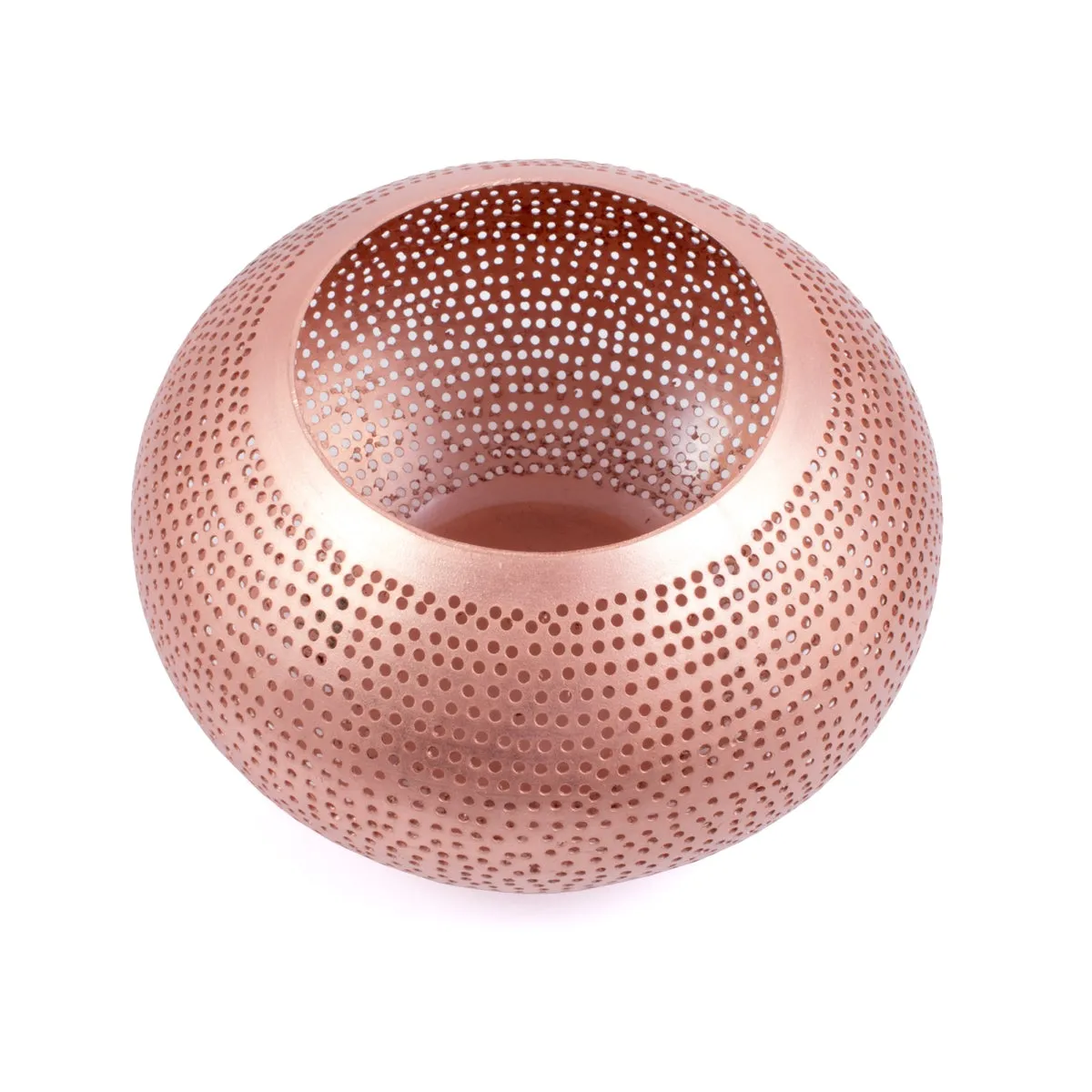 Egyptian Handmade Pierced Copper Votive Holder