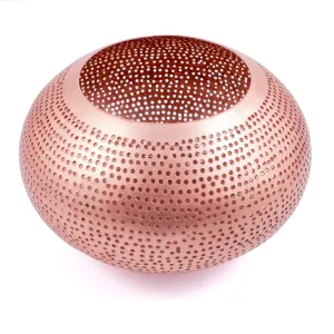 Egyptian Handmade Pierced Copper Votive Holder