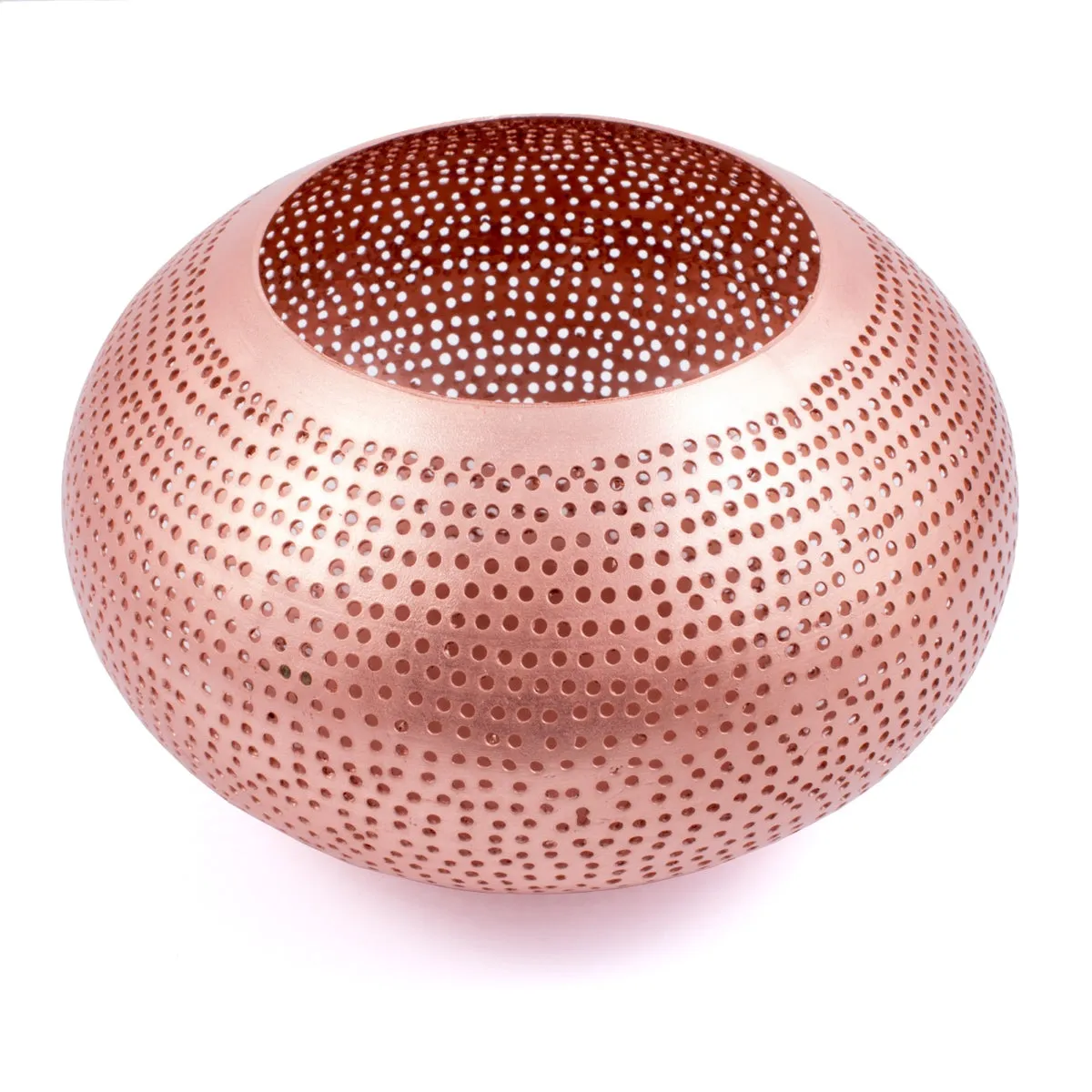 Egyptian Handmade Pierced Copper Votive Holder
