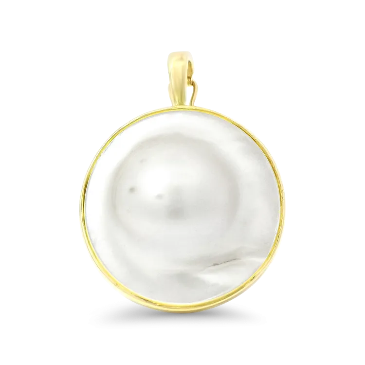 Estate 14k Yellow Gold Mother of Pearl Pendant