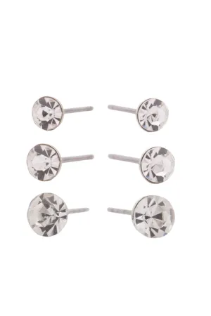 EURO 53351 Clear Crystal Stud Trio