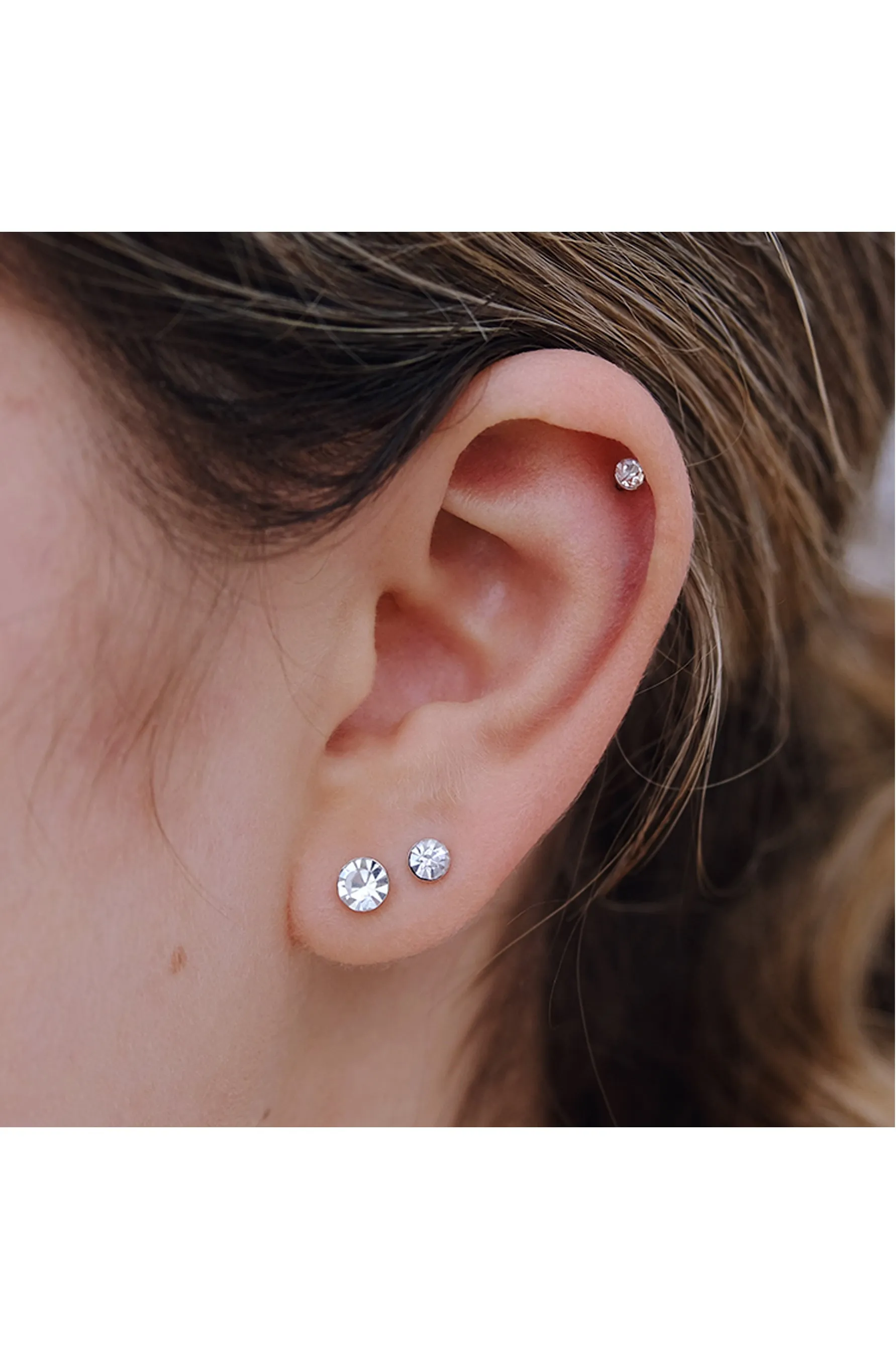 EURO 53351 Clear Crystal Stud Trio