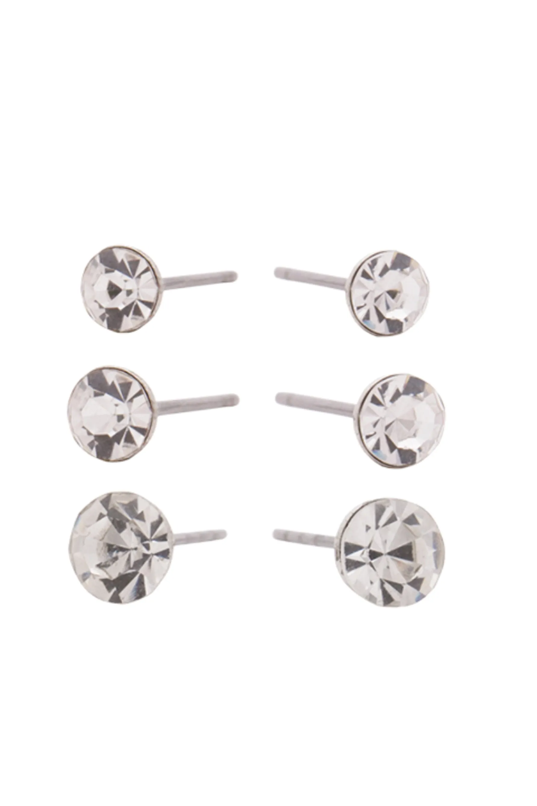 EURO 53351 Clear Crystal Stud Trio