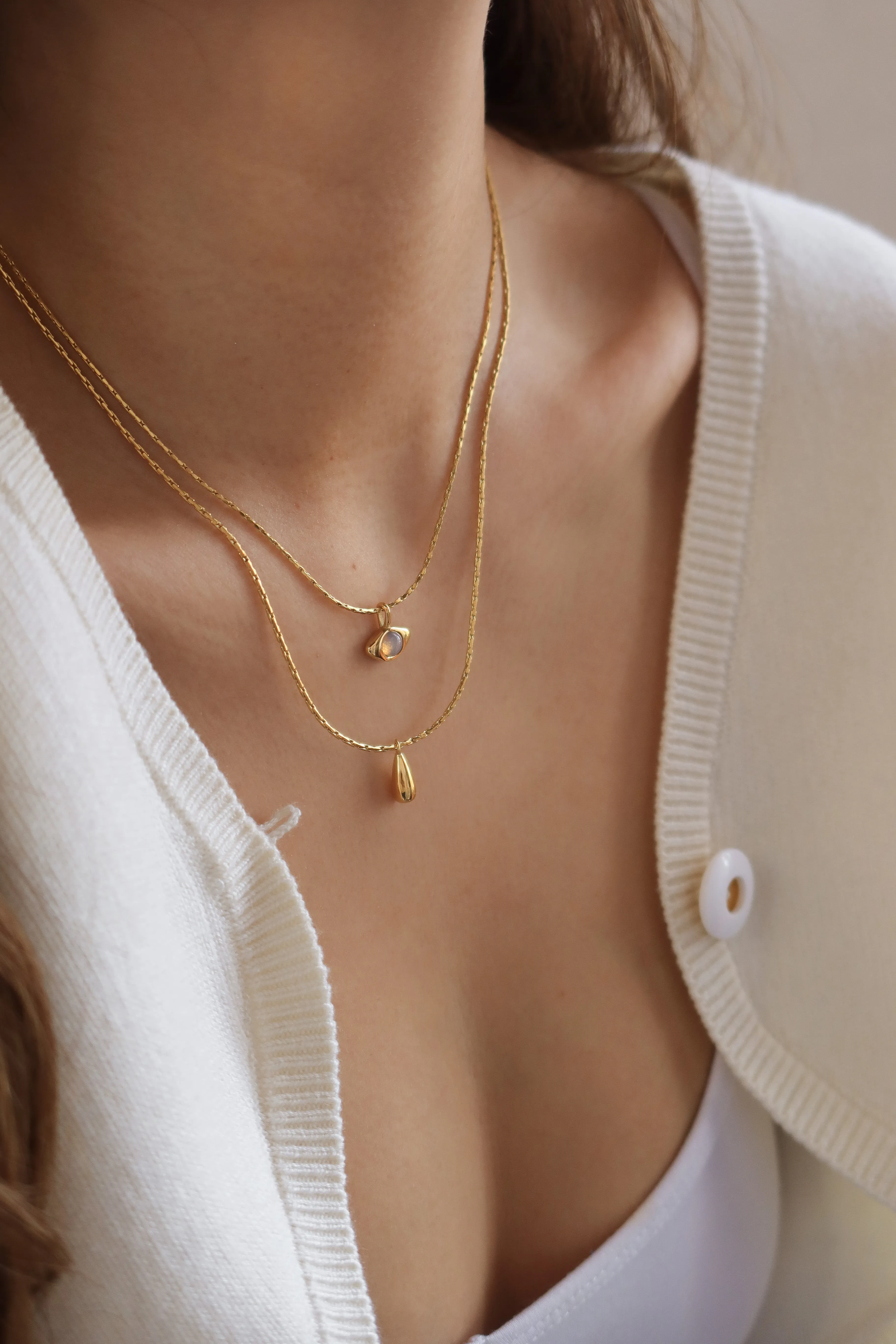 Evil Eye & Teardrop Necklace Set