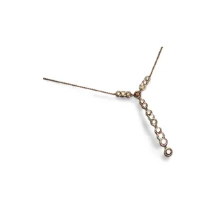 Exquisite 18K White Gold Fancy Color Brown Diamond Drop Necklace