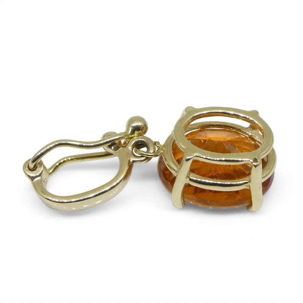 Exquisite Fanta Orange Spessartine Garnet Pendant Charm in 14K Yellow Gold with Enhancer Bail