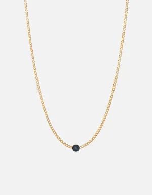 Eye of Time Type Chain Necklace, Gold Vermeil/Blue