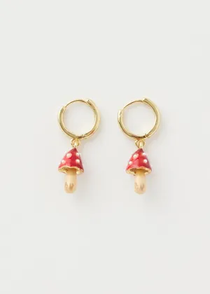 Fable England Mushroom Earrings Red