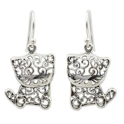 Filigree Kitten Earrings