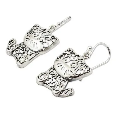 Filigree Kitten Earrings