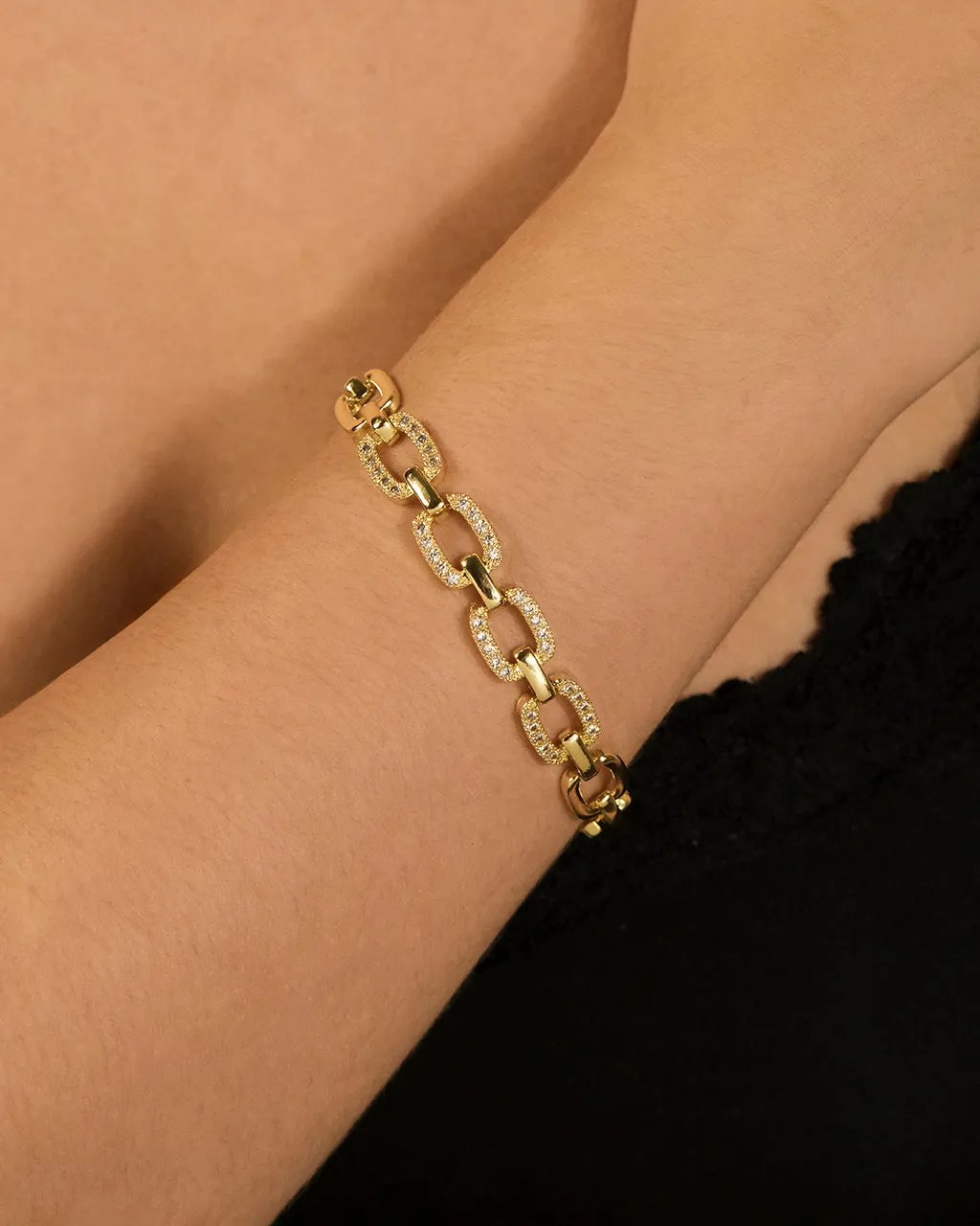 Fiona CZ Statement Chain Link Bracelet