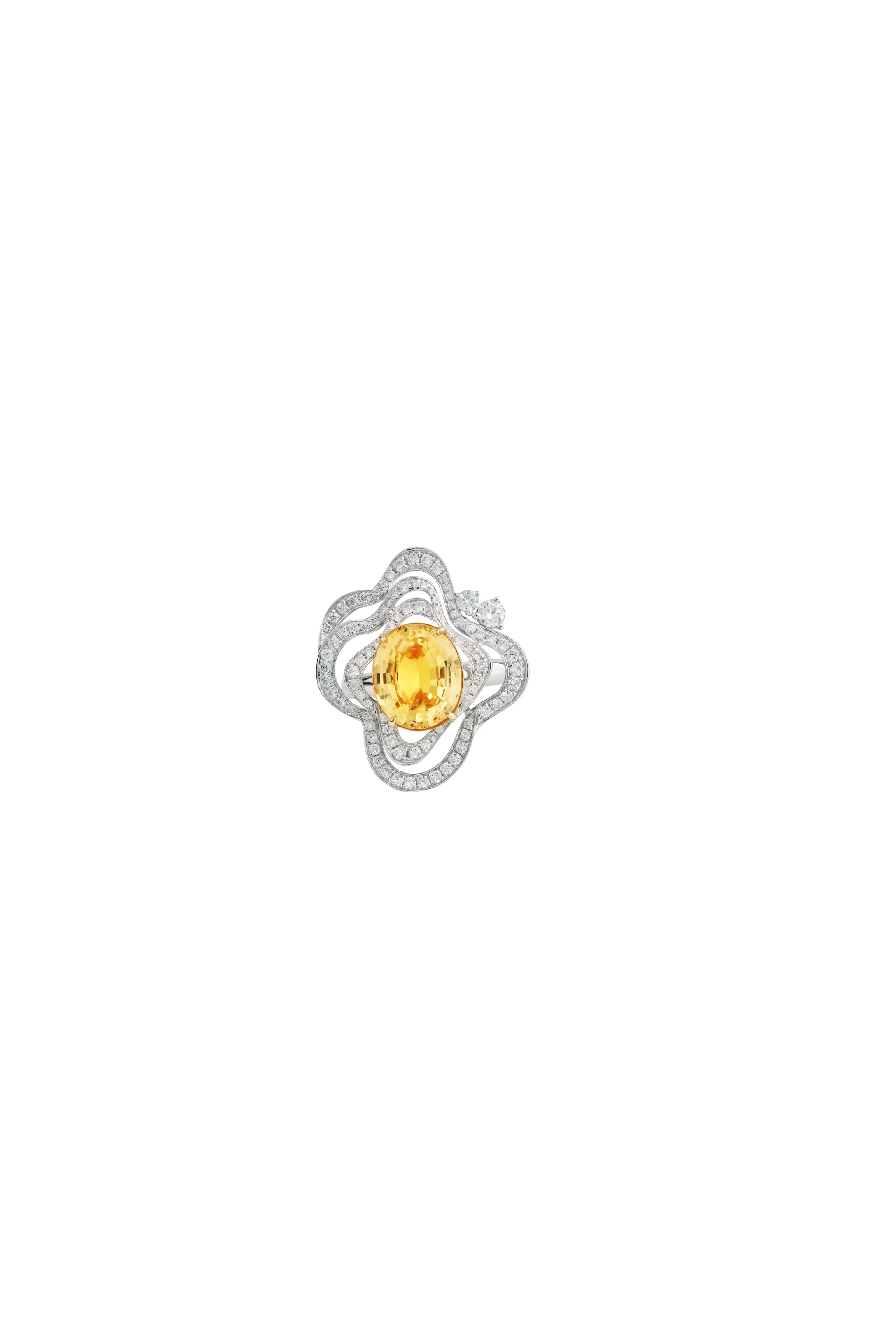 「Five Elements」Earth Yellow Sapphire Diamond necklace/ring