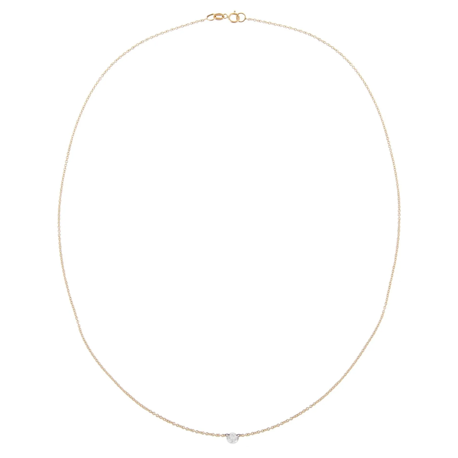 Floating Round Diamond Necklace 18K