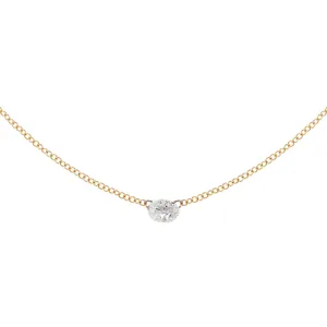 Floating Round Diamond Necklace 18K