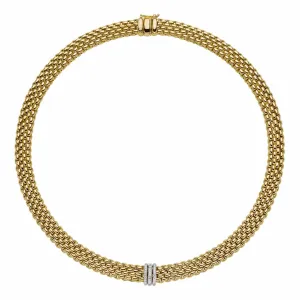 Fope 18K Yellow Gold Panorama Necklace with Diamond Rondelles