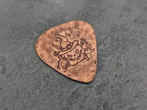 Funny pumpkin copper guitar pick