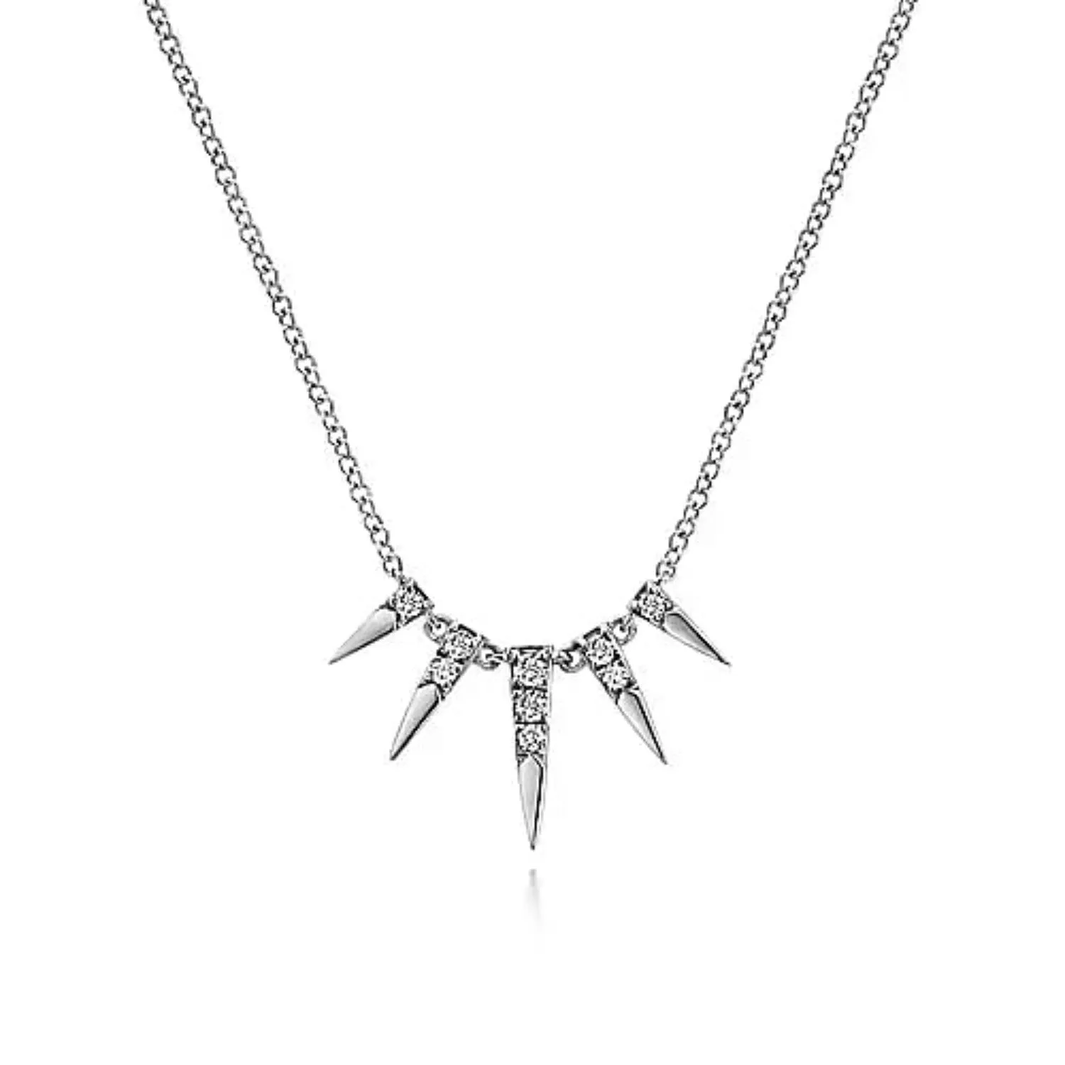 Gabriel & Co. Five Golden Spike Diamond Necklace
