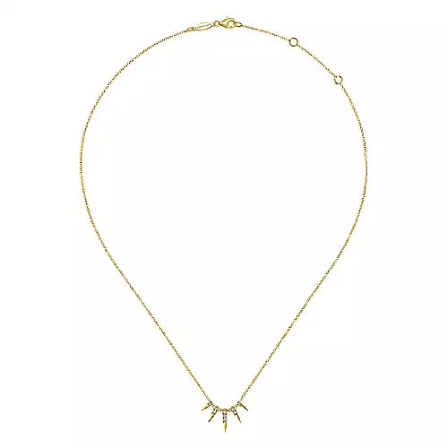 Gabriel & Co. Five Golden Spike Diamond Necklace