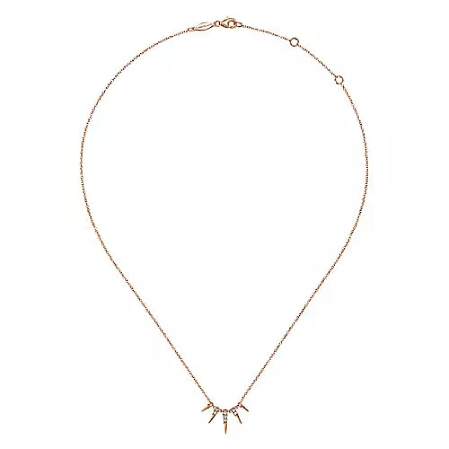 Gabriel & Co. Five Golden Spike Diamond Necklace