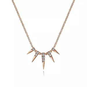 Gabriel & Co. Five Golden Spike Diamond Necklace