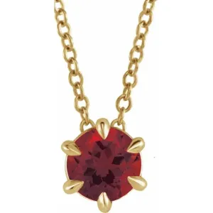 Garnet Solitaire January Birthstone Necklace - Special Order