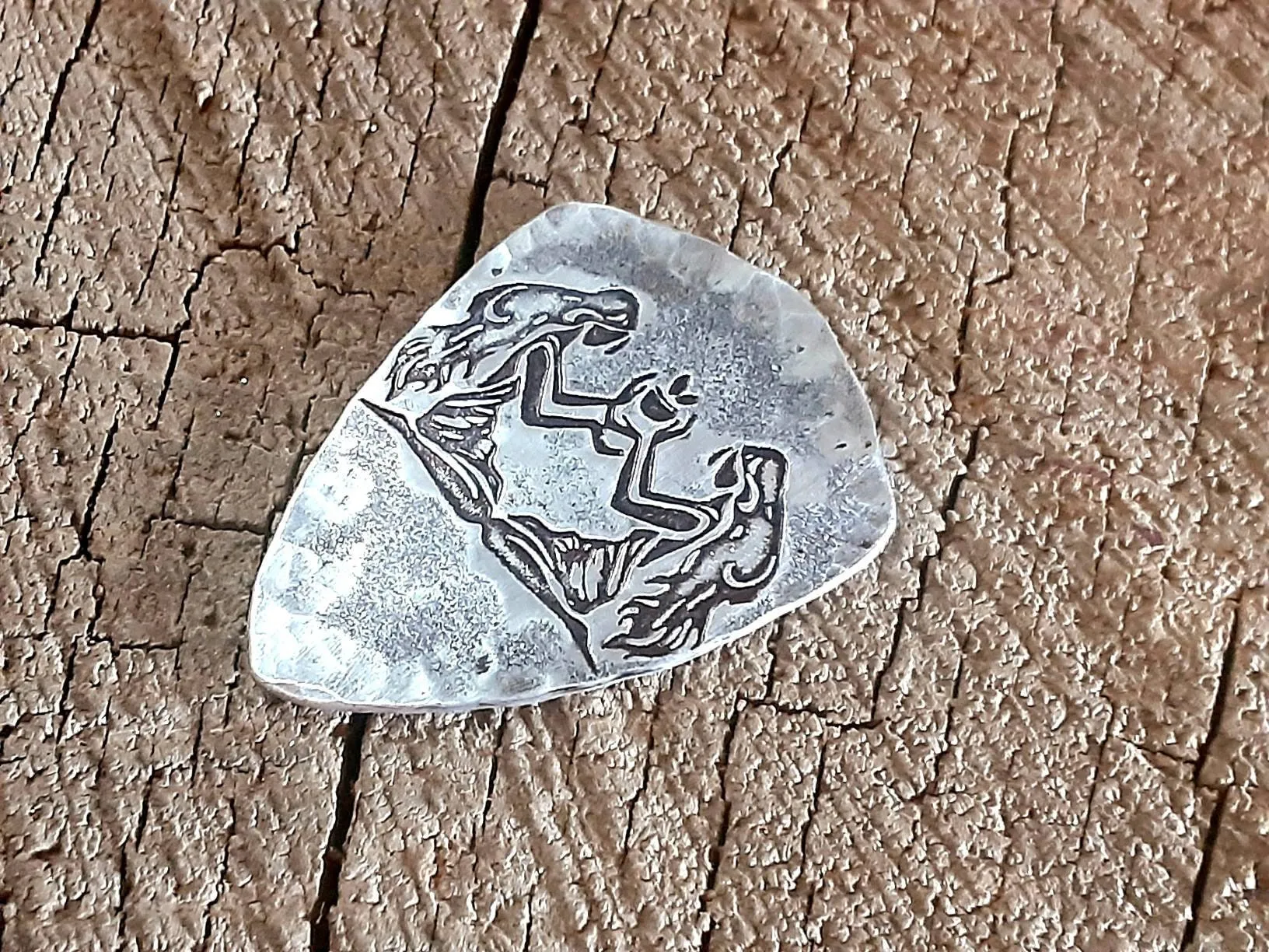 Gemini sterling silver shield style guitar pick