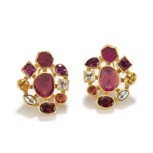 Gemstone Medley with Faceted Pink Tourmaline Earrings