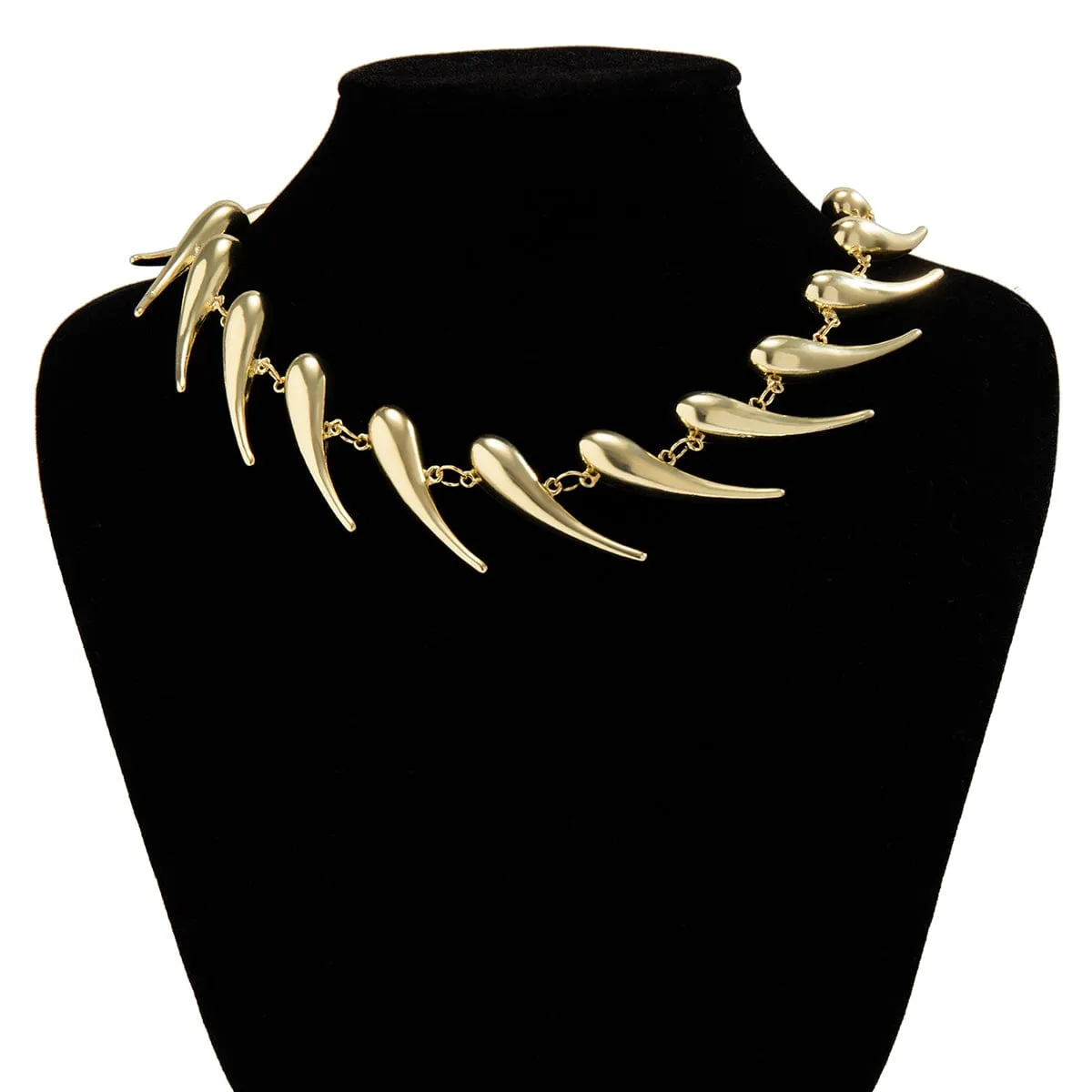 Geometric Gold Silver Plated Waterdrop Necklace