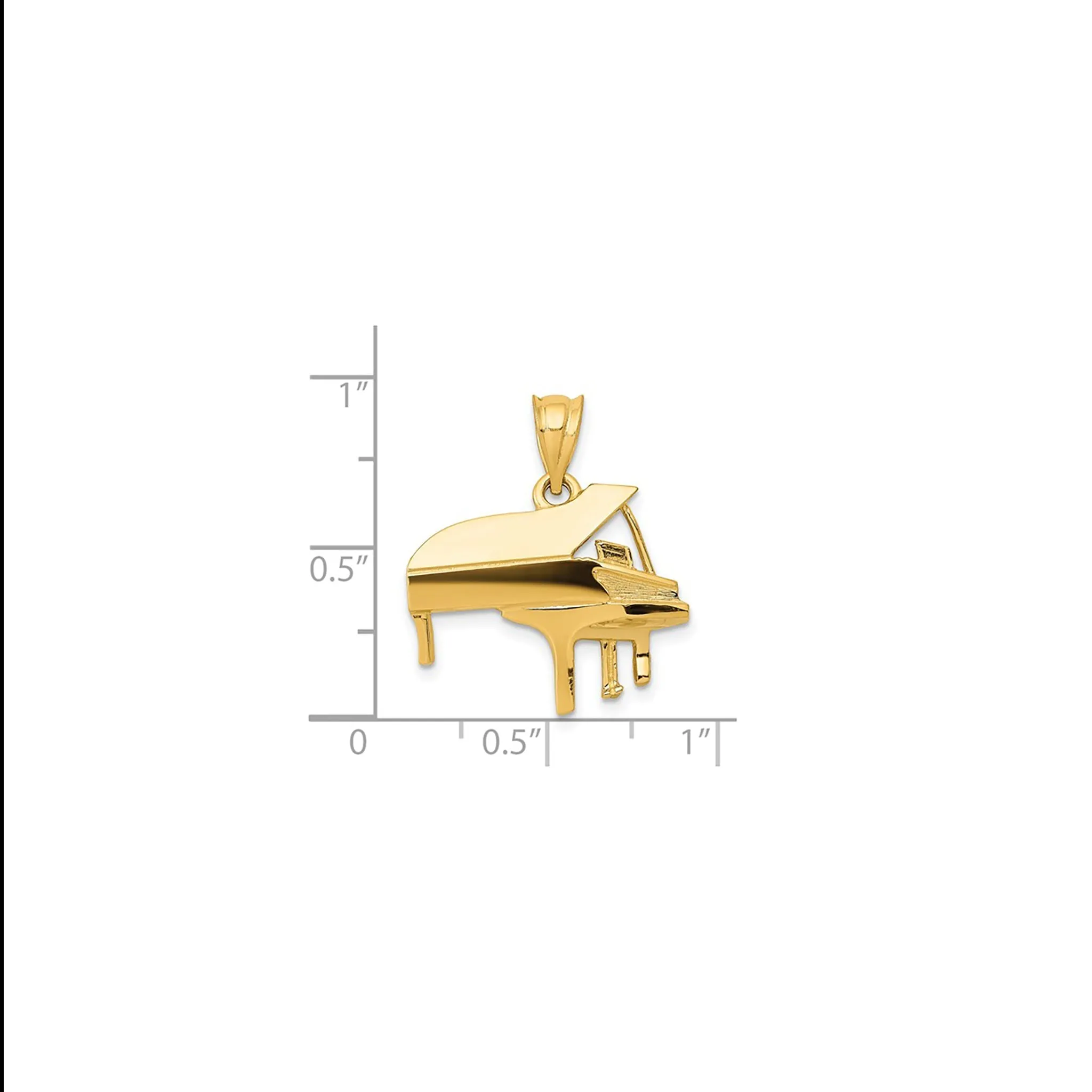 Glossy Grand Piano Pendant (14K)