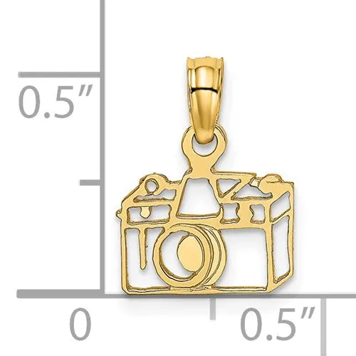 Glossy Outline Camera Pendant (14K)