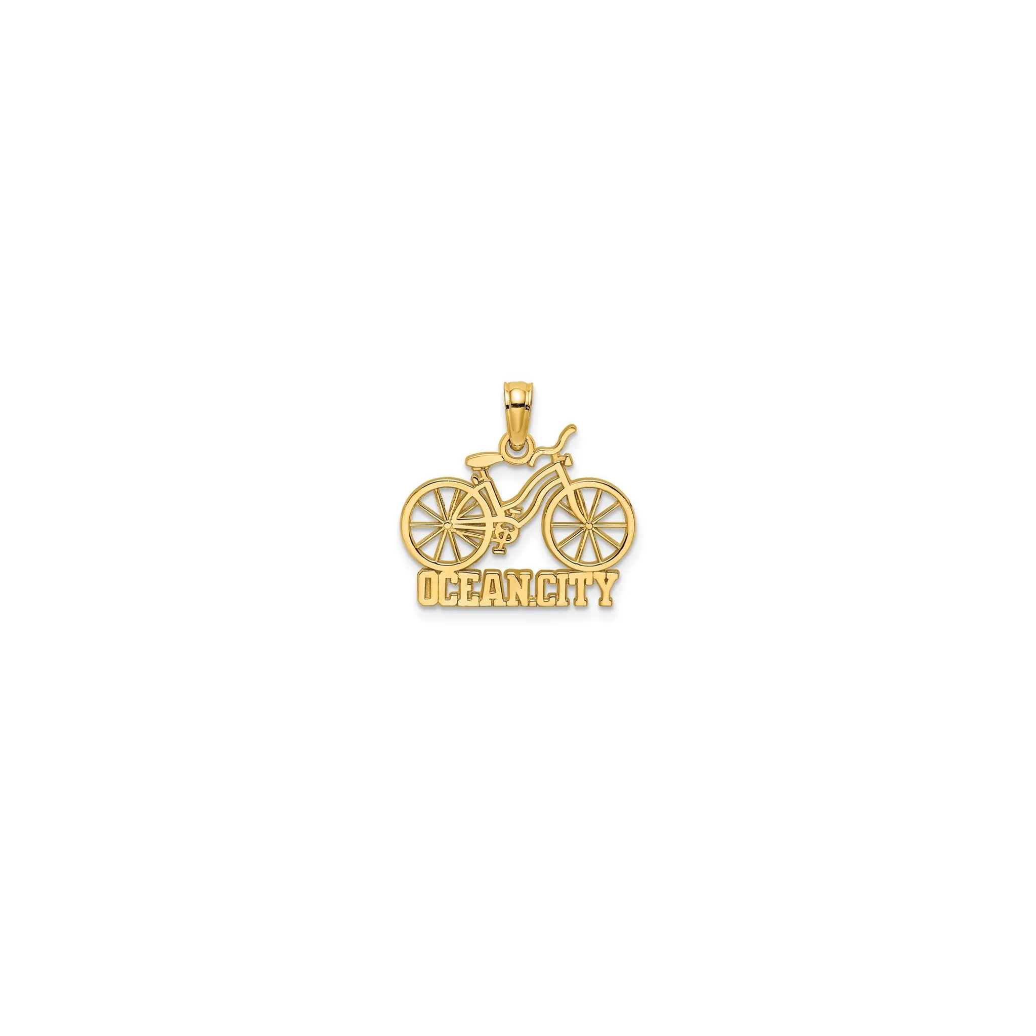 Glossy "Ocean City" Bicycle Charm (14K)