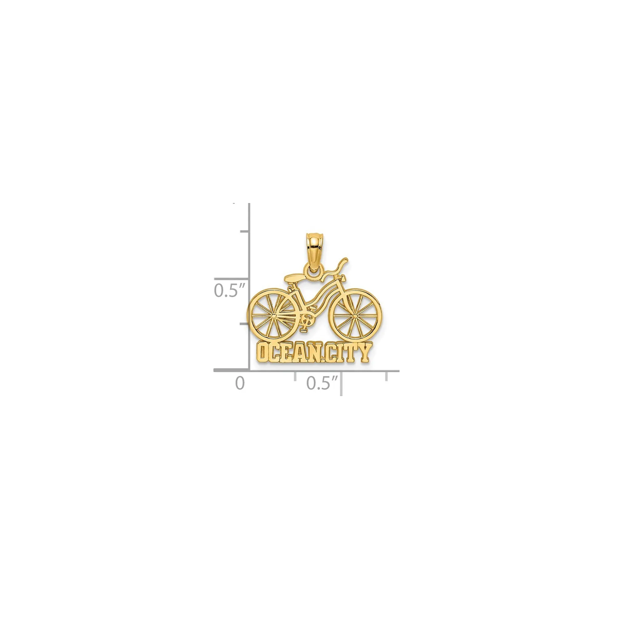 Glossy "Ocean City" Bicycle Charm (14K)