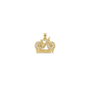 Glossy "Ocean City" Bicycle Charm (14K)