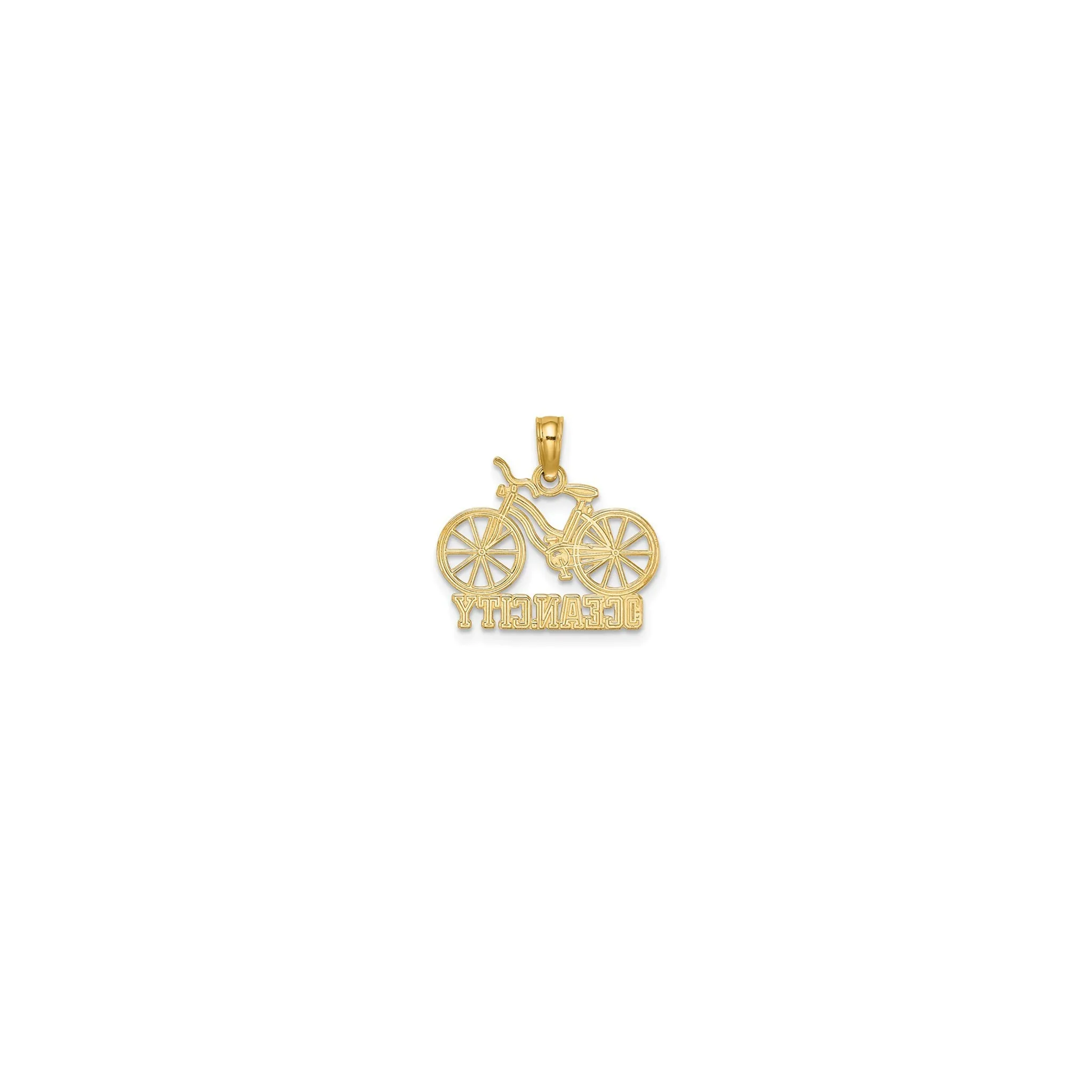 Glossy "Ocean City" Bicycle Charm (14K)