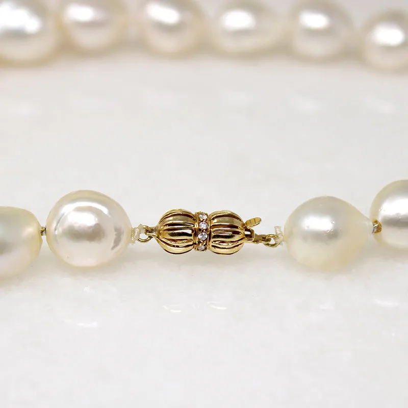 Glossy South Sea Baroque Pearls with Precious Clasp