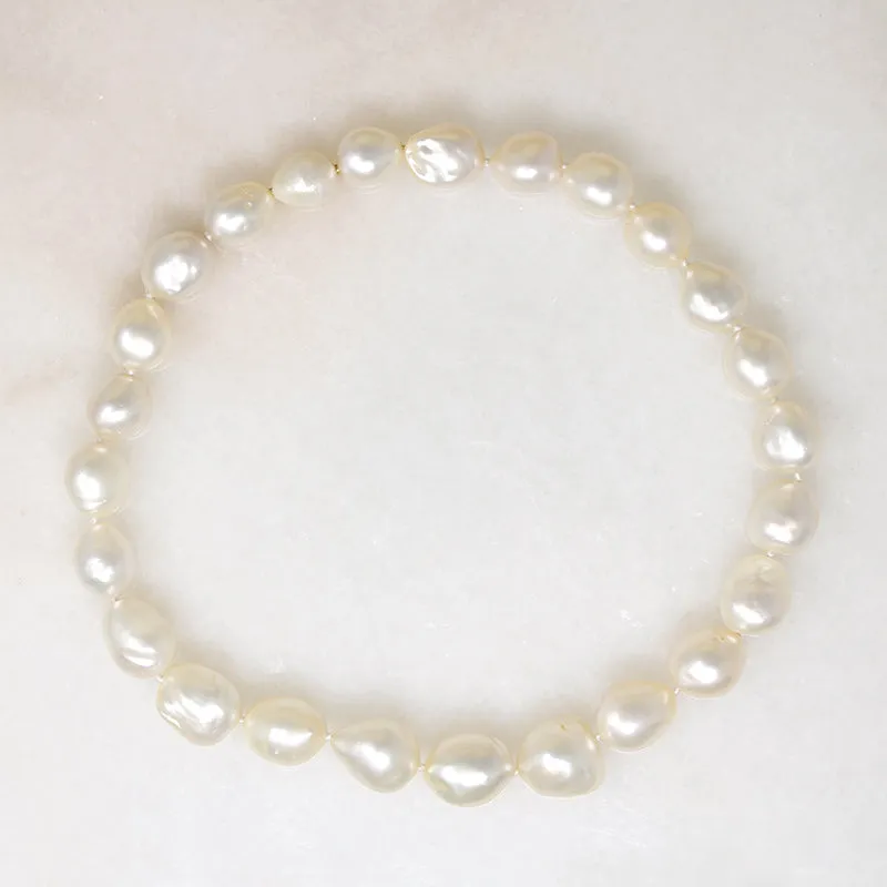 Glossy South Sea Baroque Pearls with Precious Clasp