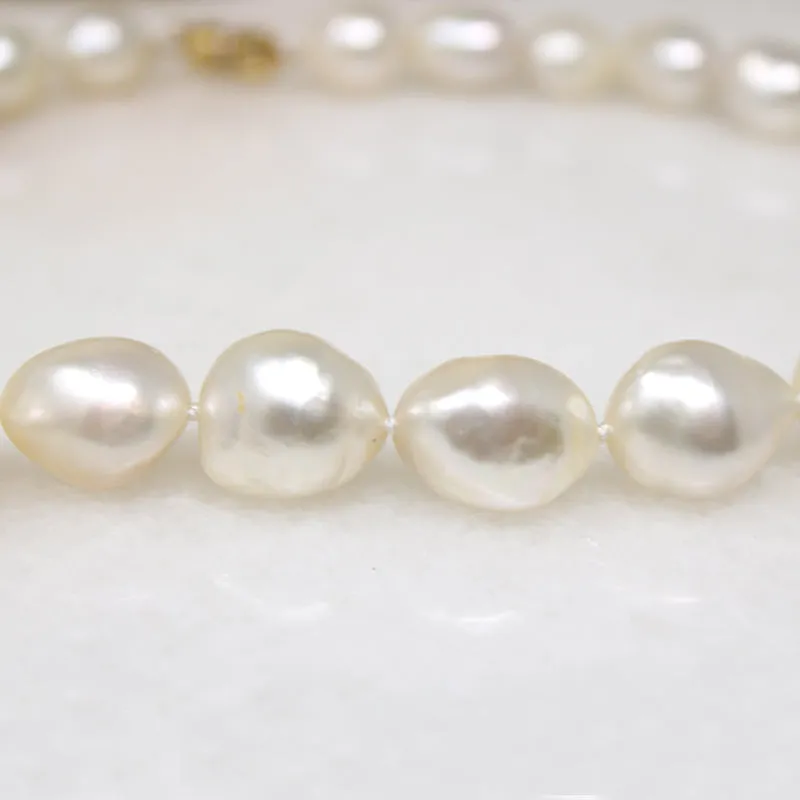 Glossy South Sea Baroque Pearls with Precious Clasp