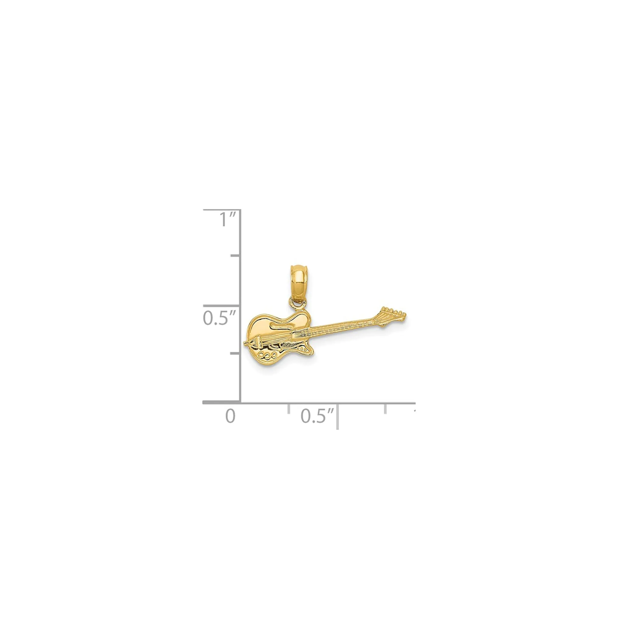 Glossy Texture Electric Guitar Pendant (14K)