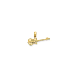 Glossy Texture Electric Guitar Pendant (14K)