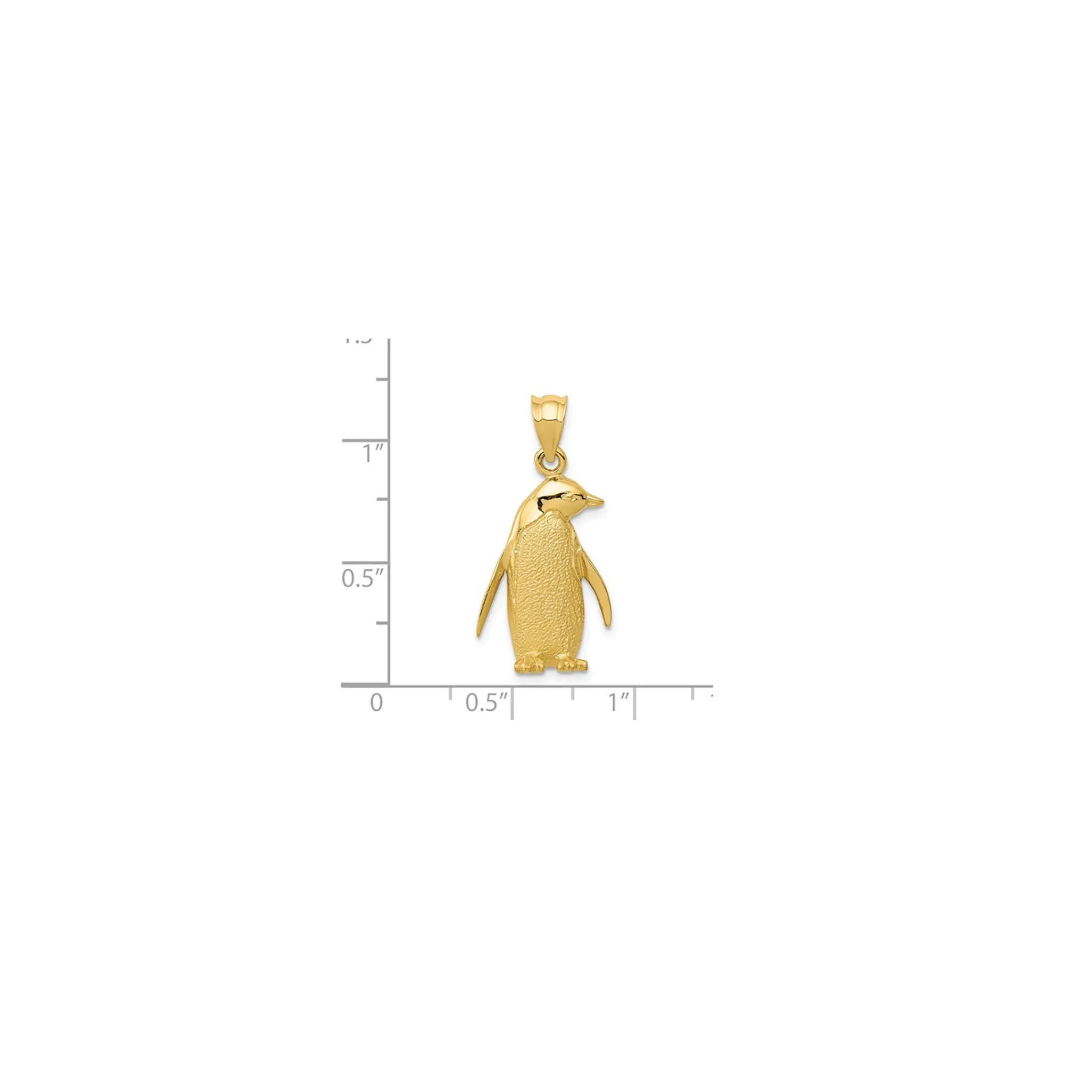 Glossy Textured Penguin Pendant (14K)