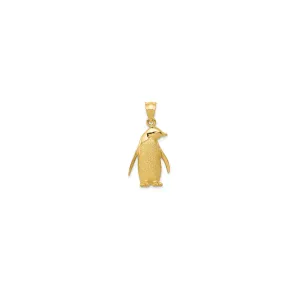 Glossy Textured Penguin Pendant (14K)