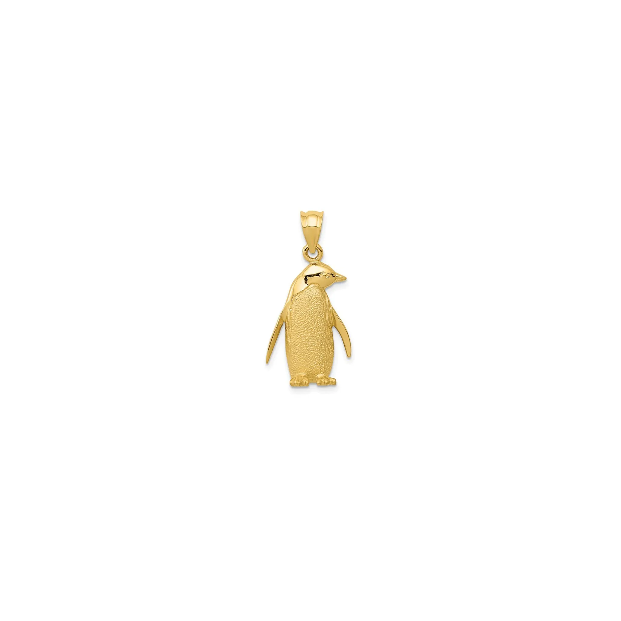 Glossy Textured Penguin Pendant (14K)