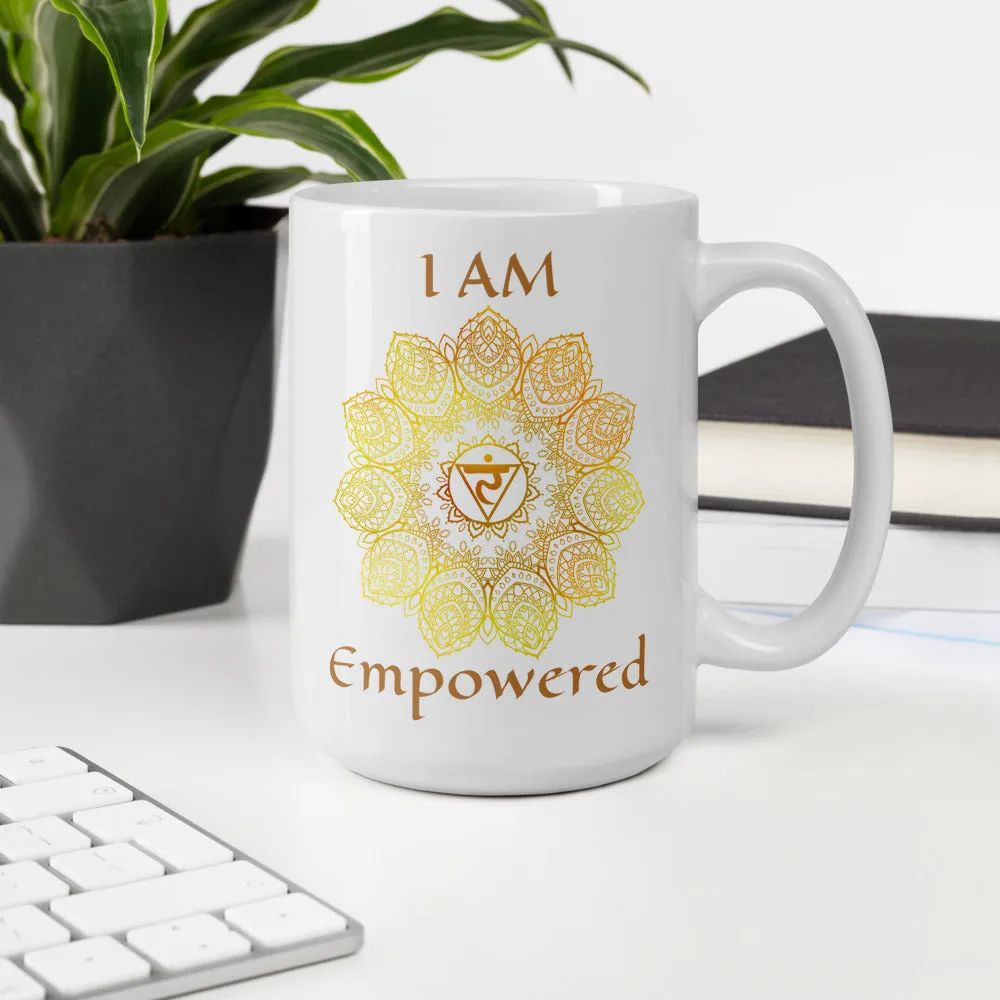 Goddess Swag I AM Empowered~ Solar Plexus Chakra Ceramic Coffee Mug 15 oz.